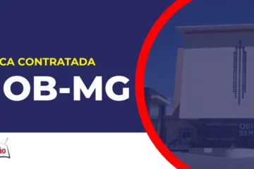 Imagem com fundo azul divulgando o Concurso HOB MG