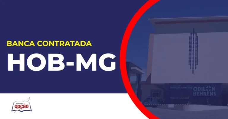 Imagem com fundo azul divulgando o Concurso HOB MG