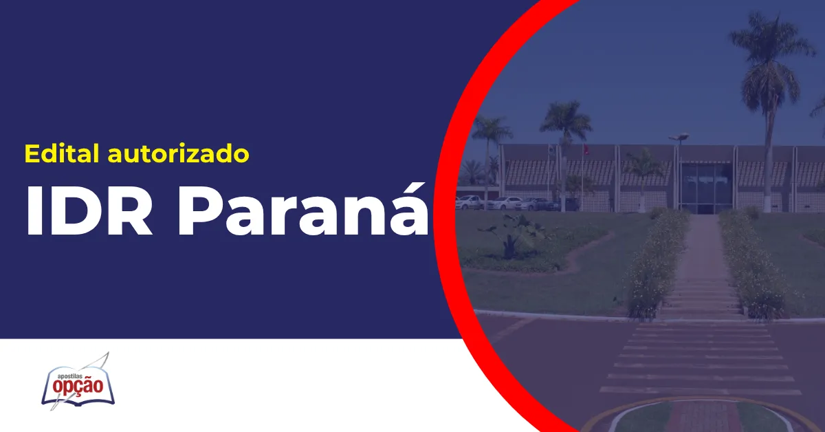 Imagem com fundo azul divulgando o Concurso IDR Paraná