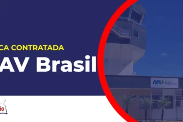 Imagem com fundo azul divulgando o Concurso NAV Brasil