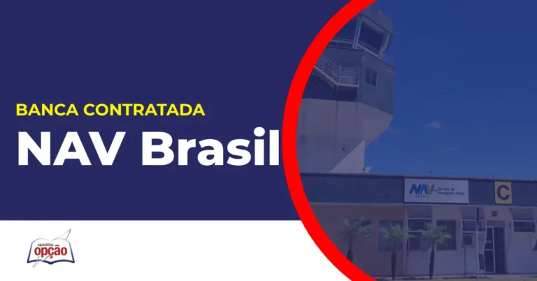 Imagem com fundo azul divulgando o Concurso NAV Brasil