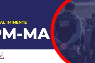 Imagem com fundo azul divulgando o Concurso PM MA