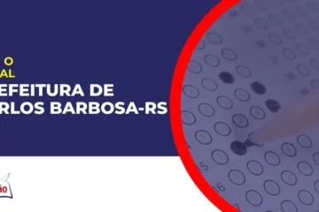 Imagem com fundo azul divulgando o Concurso Prefeitura de Carlos Barbosa RS