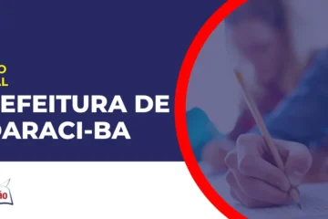 Imagem com fundo azul divulgando o Concurso Prefeitura de Coaraci BA