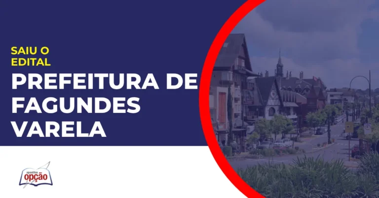 Imagem com fundo azul divulgando o Concurso Prefeitura de Fagundes Varela