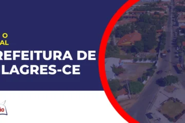 Imagem com fundo azul divulgando o Concurso Prefeitura de Milagres CE