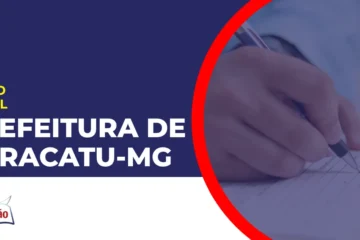 Imagem com fundo azul divulgando o Concurso Prefeitura de Paracatu MG
