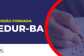 Imagem com fundo azul divulgando o Concurso Sedur BA