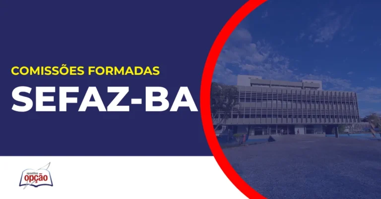 Imagem com fundo azul divulgando o Concurso Sefaz BA