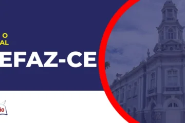 Imagem com fundo azul divulgando o Concurso Sefaz CE