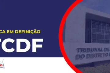 Imagem com fundo azul divulgando o Concurso TCDF