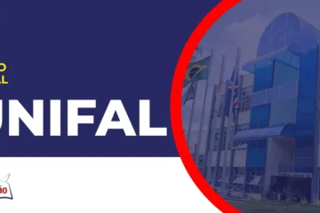 Imagem com fundo azul divulgando o Concurso Unifal