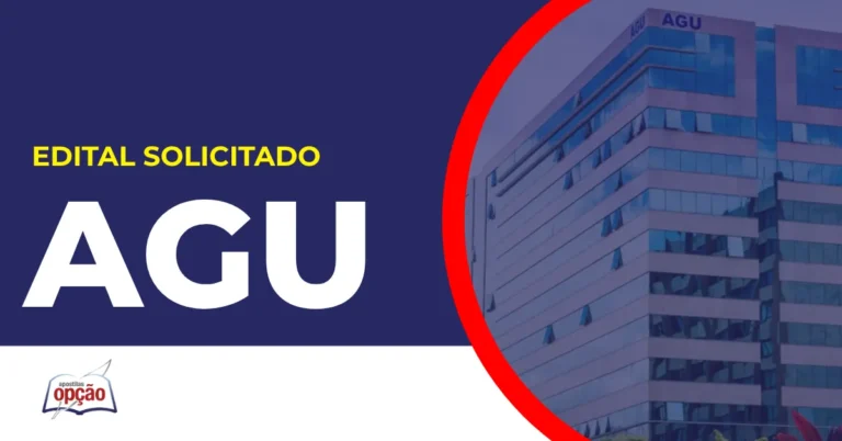Imagem com fundo azul divulgando o Concurso AGU 2026