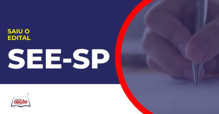 Imagem com fundo azul divulgando o PSS SEE SP 2026