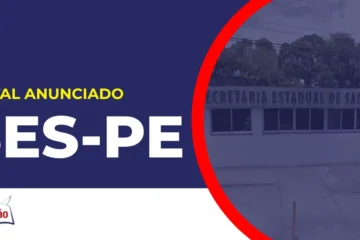 Imagem com fundo azul divulgando o Concurso SES PE