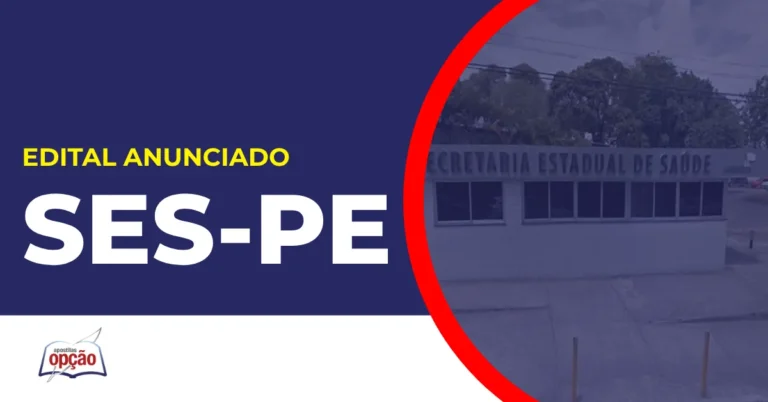 Imagem com fundo azul divulgando o Concurso SES PE