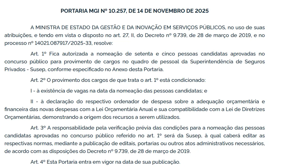  Último concurso Susep