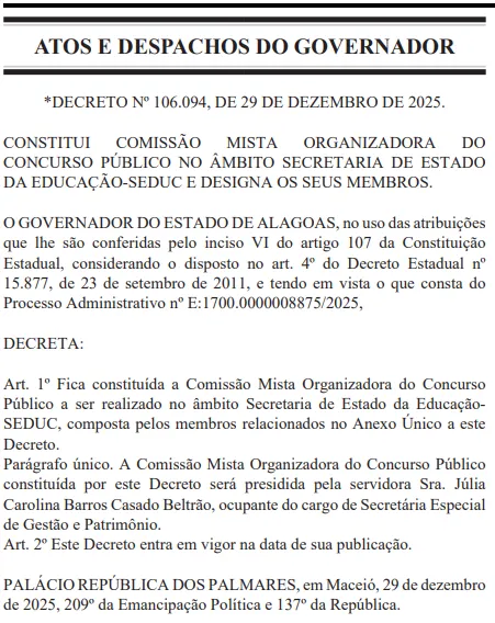 Concurso Seduc AL: Banca definida para 1.042 vagas!