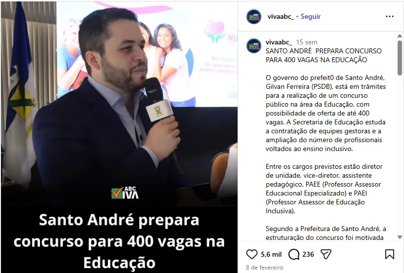 Concurso SME Santo André SP: Edital está sendo preparado!