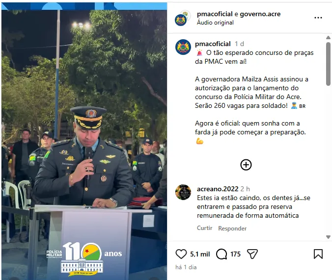 Concurso PM AC: 242 vagas autorizadas para Soldado!