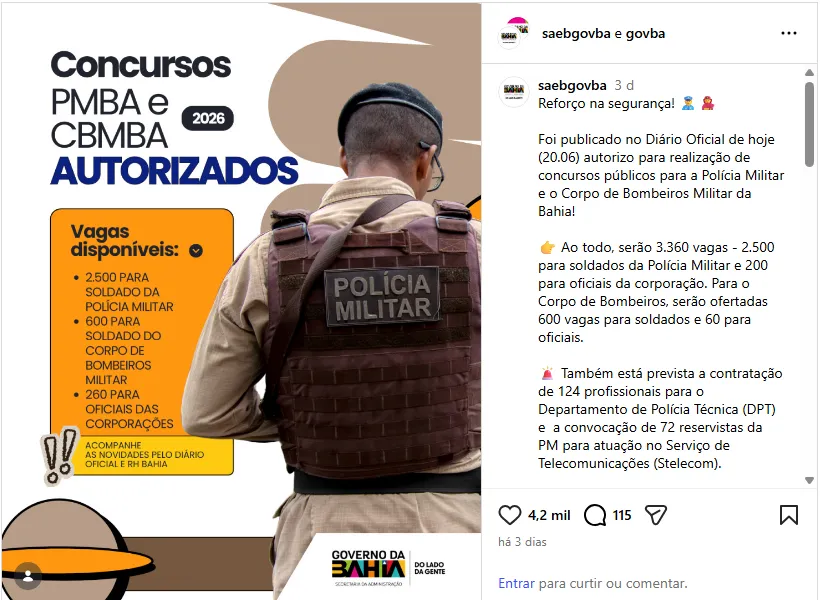 Concurso Bombeiros BA: Edital autorizado! 