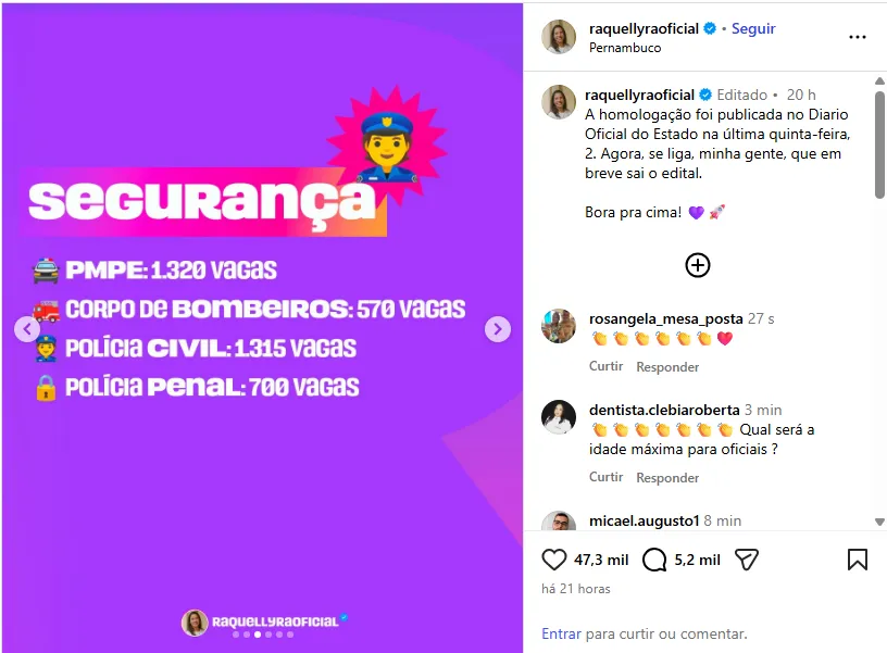 Concurso PM PE 2026: Autorização publicada! 1.320 vagas!