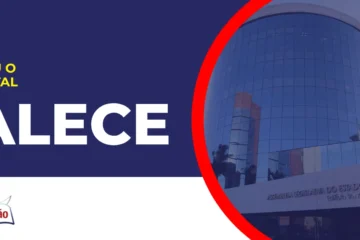 Imagem com fundo azul divulgando o Concurso Alece