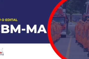 Imagem com fundo azul divulgando o Concurso Bombeiros MA