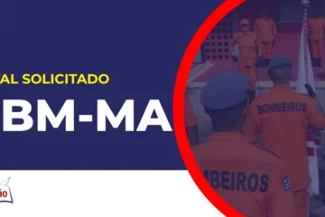 Imagem com fundo azul divulgando o Concurso Bombeiros MA