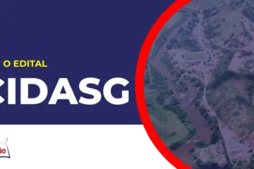 Imagem com fundo azul divulgando o Concurso CIDASG São Pedro do Suaçuí MG