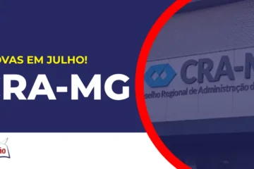Imagem com fundo azul divulgando o Concurso CRA MG