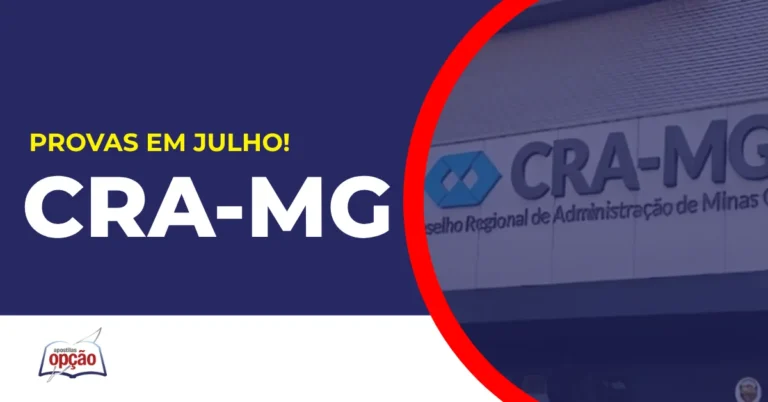 Imagem com fundo azul divulgando o Concurso CRA MG