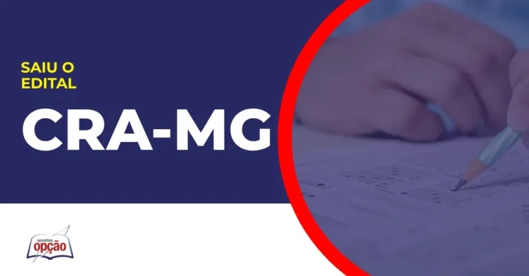 Imagem com fundo azul divulgando o Concurso CRA MG