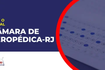 Imagem com fundo azul divulgando o Concurso Câmara de Seropédica RJ