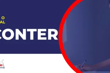 Imagem com fundo azul divulgando o Concurso Conter 2026