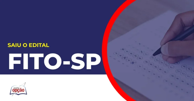 Imagem com fundo azul divulgando o Concurso FITO SP