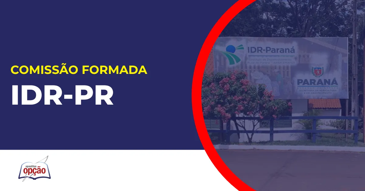 Imagem com fundo azul divulgando o Concurso IDR PR