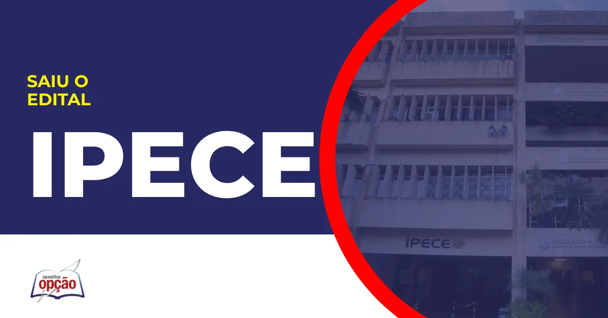 Imagem com fundo azul divulgando o Concurso Ipece