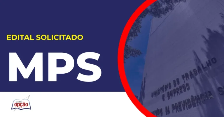 Imagem com fundo azul divulgando o Concurso MPS