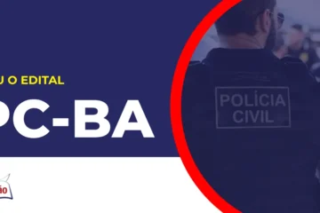 Imagem com fundo azul divulgando o Concurso PC BA 2026