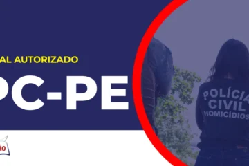 Imagem com fundo azul divulgando o Concurso PC PE 2026