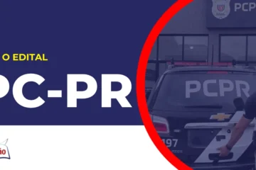 Imagem com fundo azul divulgando o Concurso PC PR 2026