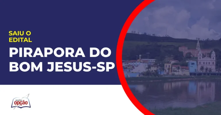 Imagem com fundo azul divulgando o Concurso Pirapora do Bom Jesus SP