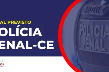 Imagem com fundo azul divulgando o Concurso Polícia Penal CE