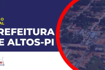 Imagem com fundo azul divulgando o Concurso Prefeitura de Altos PI