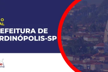 Imagem com fundo azul divulgando o Concurso Prefeitura de Jardinópolis