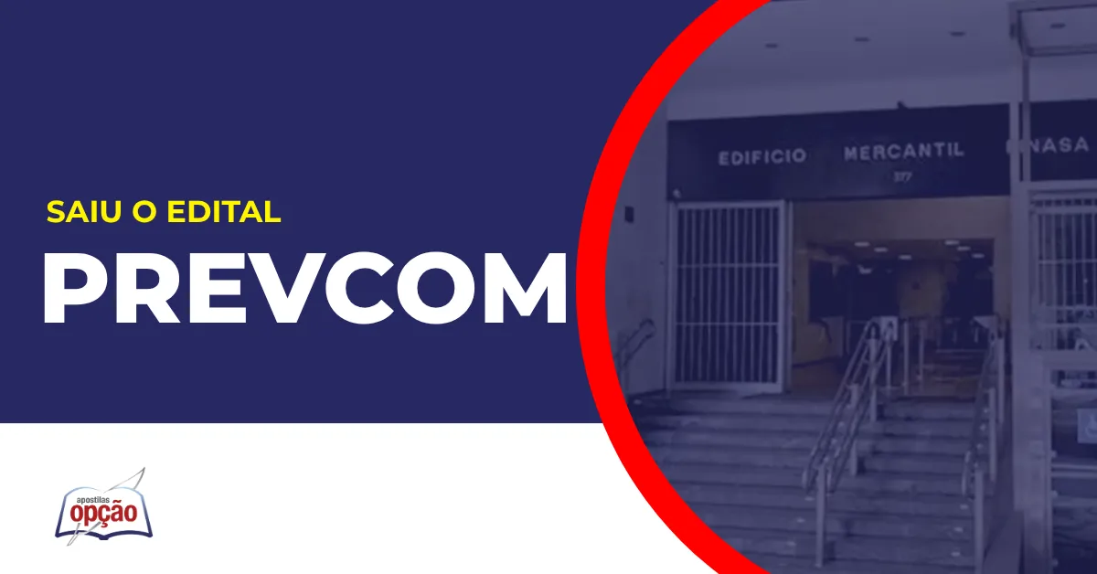 Imagem com fundo azul divulgando o Concurso Prevcom SP
