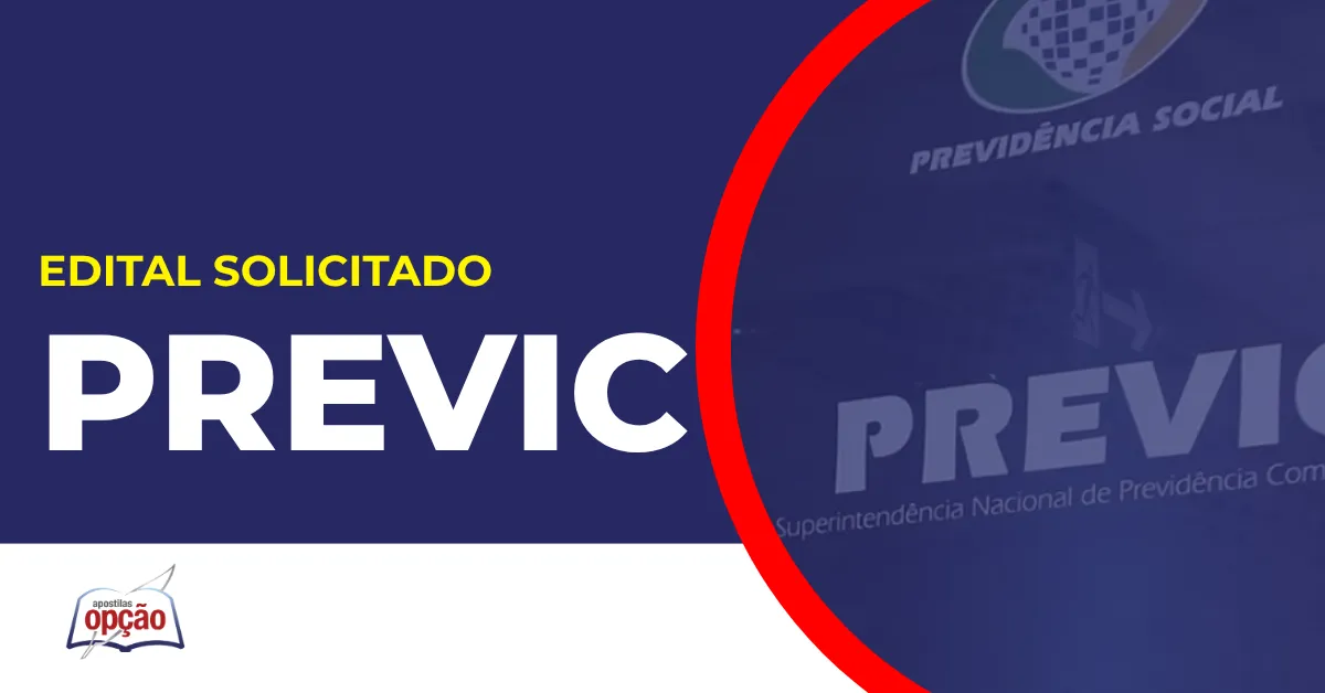 Imagem com fundo azul divulgando o Concurso Previc