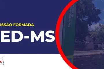 Imagem com fundo azul divulgando o Concurso SED MS