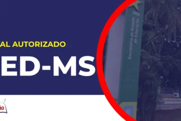 Imagem com fundo azul divulgando o Concurso SED MS